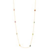 375 yellow gold necklace with amethysts, citrine, treated topaz, peridot, and garnet, 60 cm - view V2