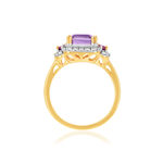 Ring in 375 geelgoud met diamant, amethist en rhodolietgarnet - bekijk 2