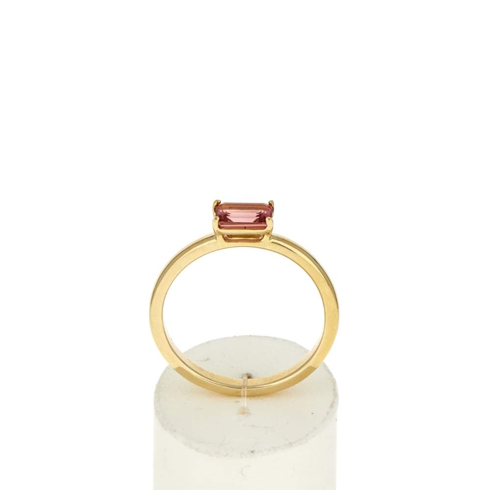 Bague or 375 jaune tourmaline - vue 1