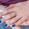 Bague or 375 jaune diamants et quartz vert - vue Vporté 1