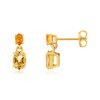 Boucles d'oreilles or 375 jaune citrines - vue V1