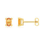 Boucles d'oreilles or 375 jaune saphir orange - vue 1