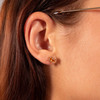 Boucles d'oreilles or 375 jaune saphir orange - vue Vporté 1