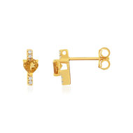 Boucles d'oreilles or 375 jaune diamants et citrine