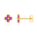Boucles d'oreilles or 750 jaune rubis - vue 1