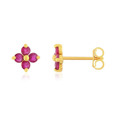Boucles d'oreilles or 750 jaune rubis