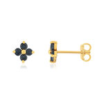 Boucles d'oreilles or 750 jaune saphirs - vue 1