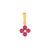 Pendentif or 750 jaune fleur rubis - vue V1
