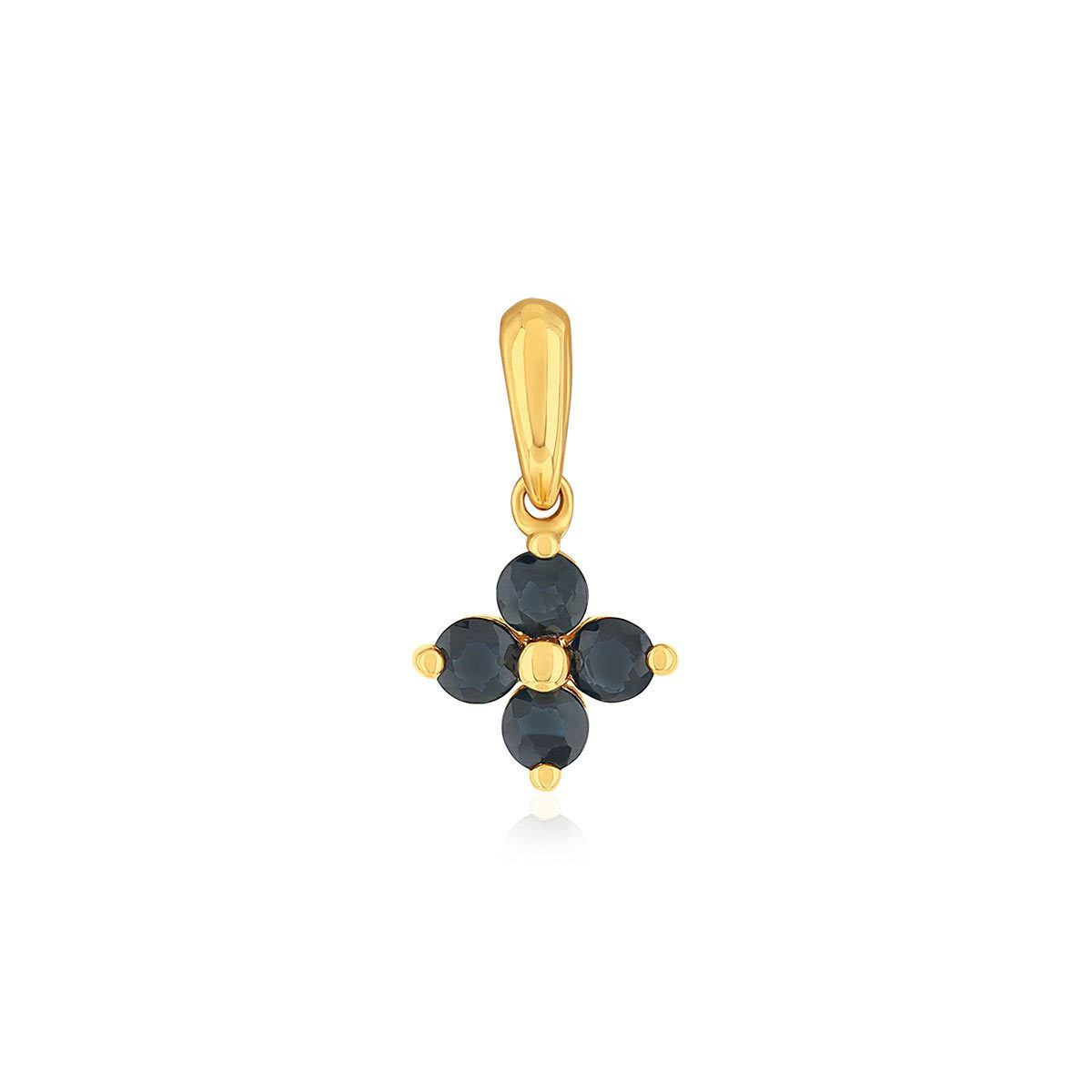 Pendentif or 750 jaune fleur saphirs