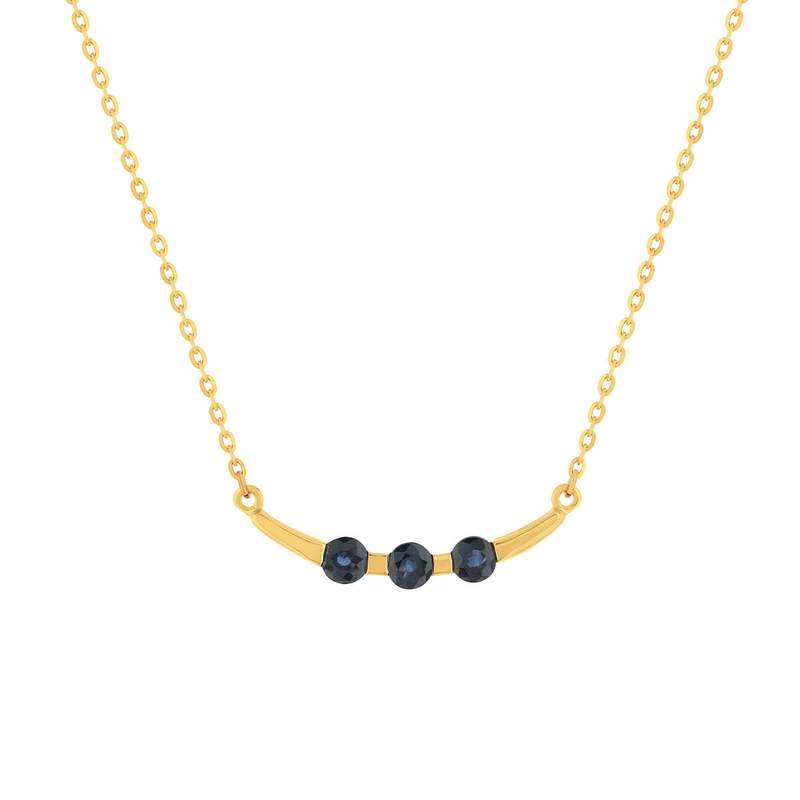 Collier or 375 jaune saphirs 45cm - vue 1