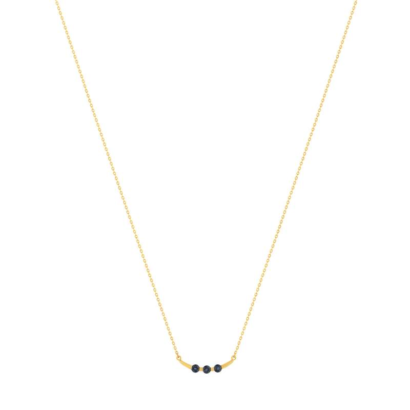 Collier or 375 jaune saphirs 45cm - vue 2