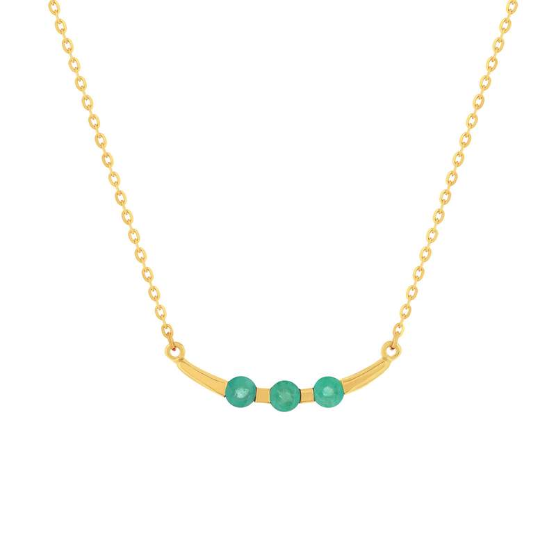 Collier or 375 jaune émeraudes 45cm - vue 1