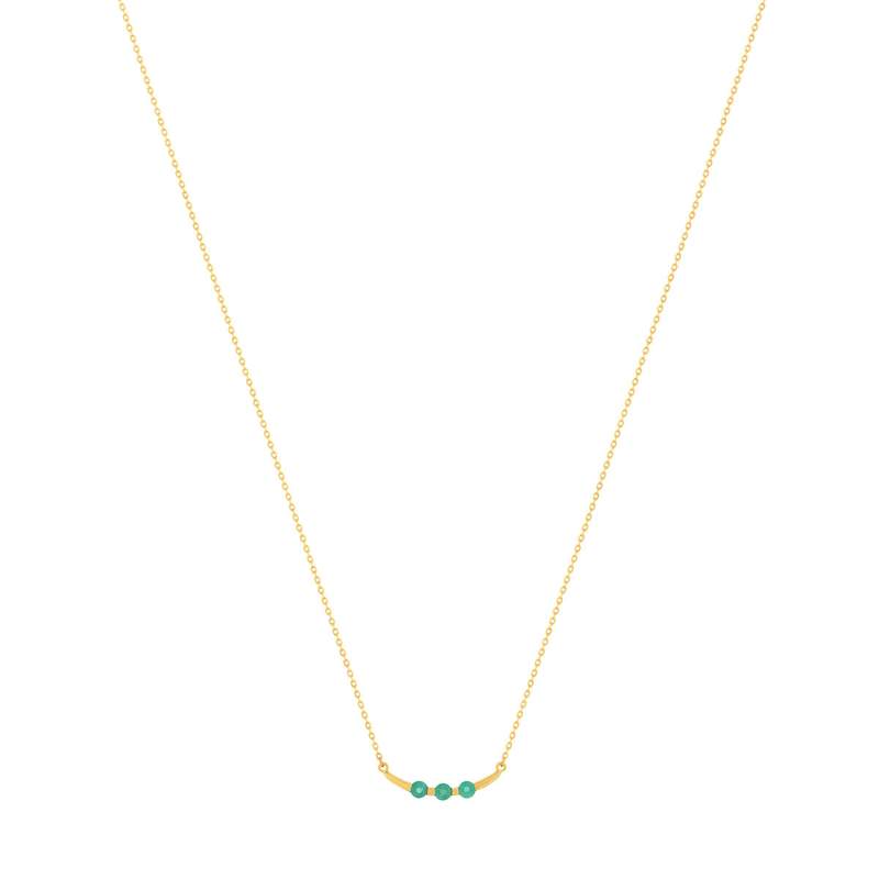 Collier or 375 jaune émeraudes 45cm - vue 2