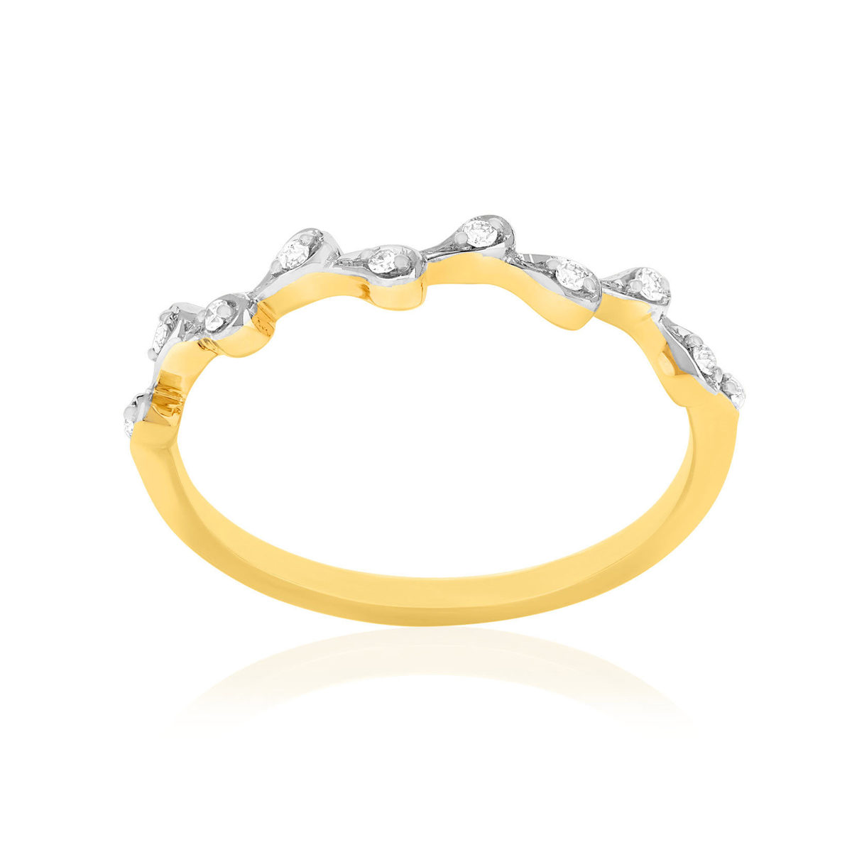 Bague or 375 jaune diamants