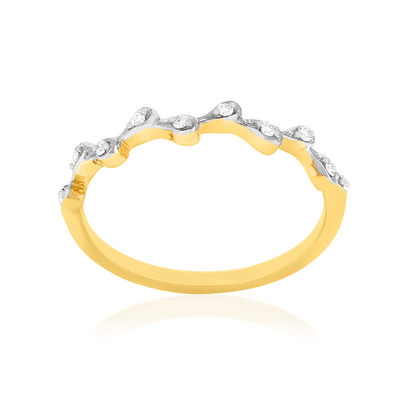 Bague or 375 jaune diamants