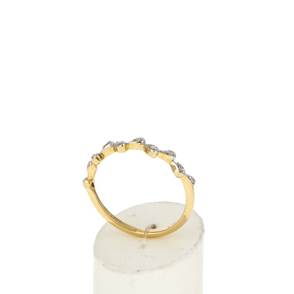 Bague or 375 jaune diamants - vue 2