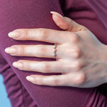 Bague or 375 jaune diamants - vue porté 1