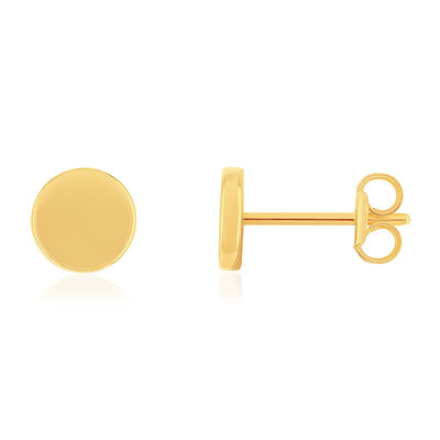 Boucles d'oreilles or 375 jaune rondes - vue 1