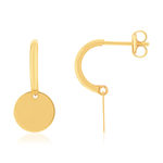 Demi créoles or 375 jaune rondes - vue 1