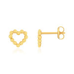Boucles d'oreilles or 375 jaune coeur - vue 1