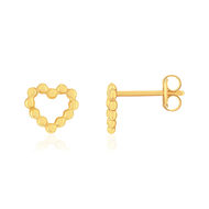 Boucles d'oreilles or 375 jaune coeur