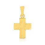 Pendentif or 375 jaune croix religieuse - vue 1