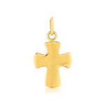 Pendentif or 375 jaune croix religieuse - vue 1
