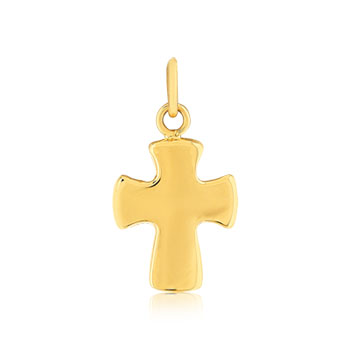 Pendentif or 375 jaune croix religieuse