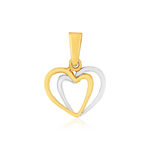 Pendentif or 375 2 tons coeur - vue 1