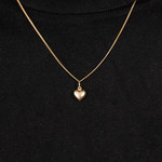 Pendentif or 375 jaune coeur - vue porté 1