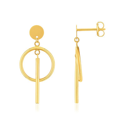 Boucles d'oreilles or 375 jaune - vue 1
