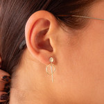 Boucles d'oreilles or 375 jaune - vue porté 1