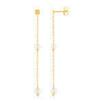 Boucles d'oreilles or 375 jaune perles de culture - vue 1