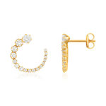 Boucles d'oreilles or 375 jaune zirconias - vue 1