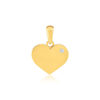 Pendentif or 375 jaune coeur et zirconia - vue V1