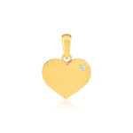 Pendentif or 375 jaune coeur et zirconia - vue 1