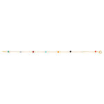 Bracelet or 375 jaune pierres synthétiques multicolores 18cm - vue 2