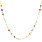 Collier or 375 jaune pierres naturelles 43cm - vue 1