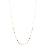 Collier or 375 jaune pierres naturelles 43cm - vue 2