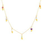 Collier or 375 jaune pampilles pierres naturelles 43cm - vue 1