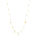 Collier or 375 jaune pampilles pierres naturelles 43cm - vue 2