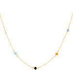 Collier or 375 jaune pierres synthétiques 45cm - vue 1