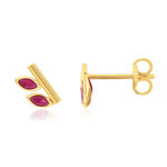 Boucles d'oreilles or 375 jaune rubis - vue 1