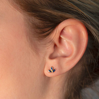 Boucles d'oreilles or 375 jaune saphirs