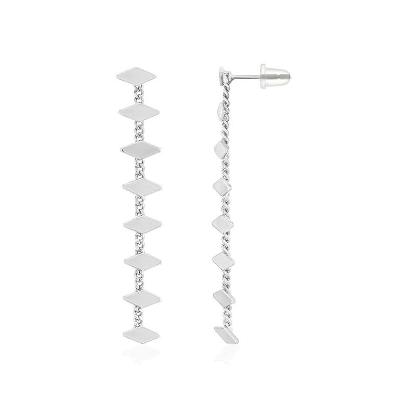 Boucles d'oreilles acier pendantes - vue 1