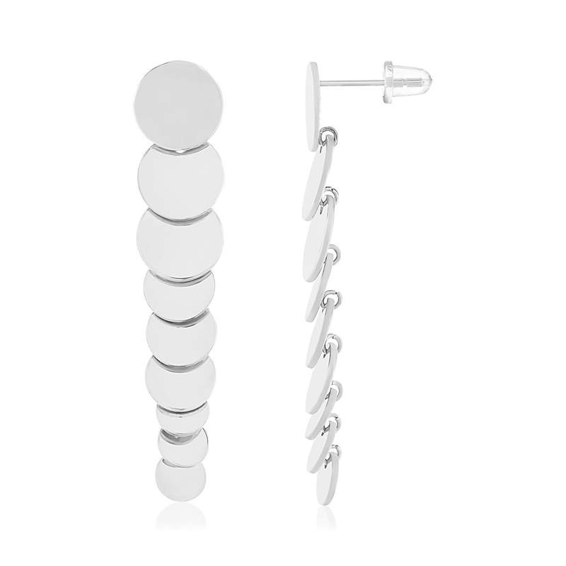 Boucles d'oreilles acier pendantes - vue 1