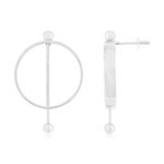 Boucles d'oreilles acier motif rond - vue 1