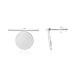 Boucles d'oreilles acier motif rond - vue 1