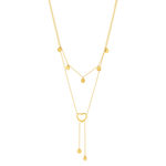 Collier acier doré 2 rangs coeur - vue 2