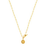 Collier acier doré pampille 47cm - vue 2